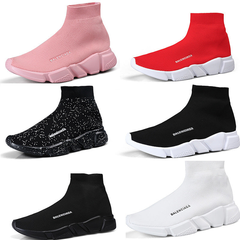 Stretch Sock Shoes Couple High-Top Men's Shoes Summer Breathable Gaobang Korean Style Trendy Lightweight Internet Celebrity Men Shoes