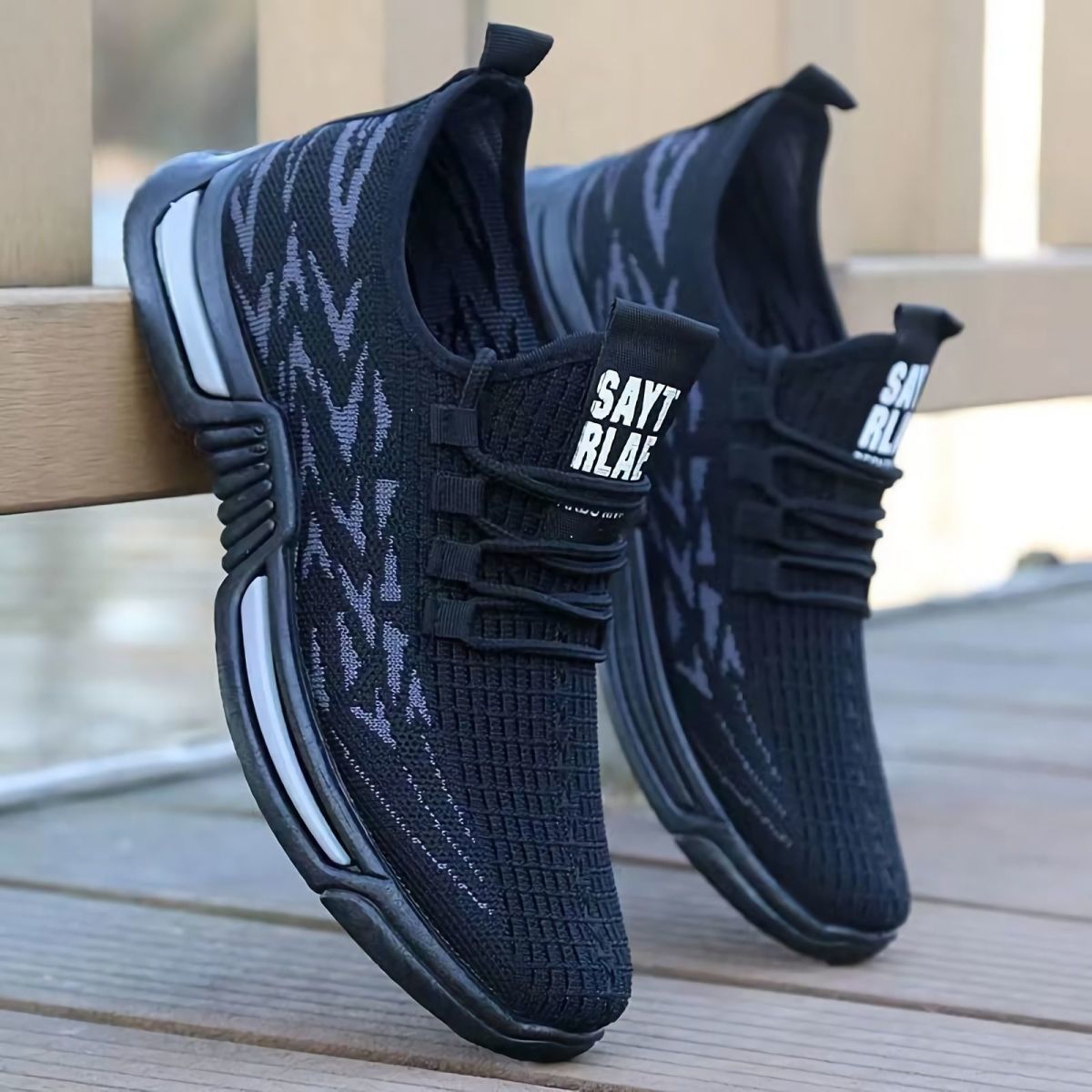 sengpashop Cross-Border New Arrival Men's Casual Shoes Breathable Mesh Cloth Shoes Men's Wild Running Men's Shoes Flying Woven Comfortable Fashion Shoes Generation Hair