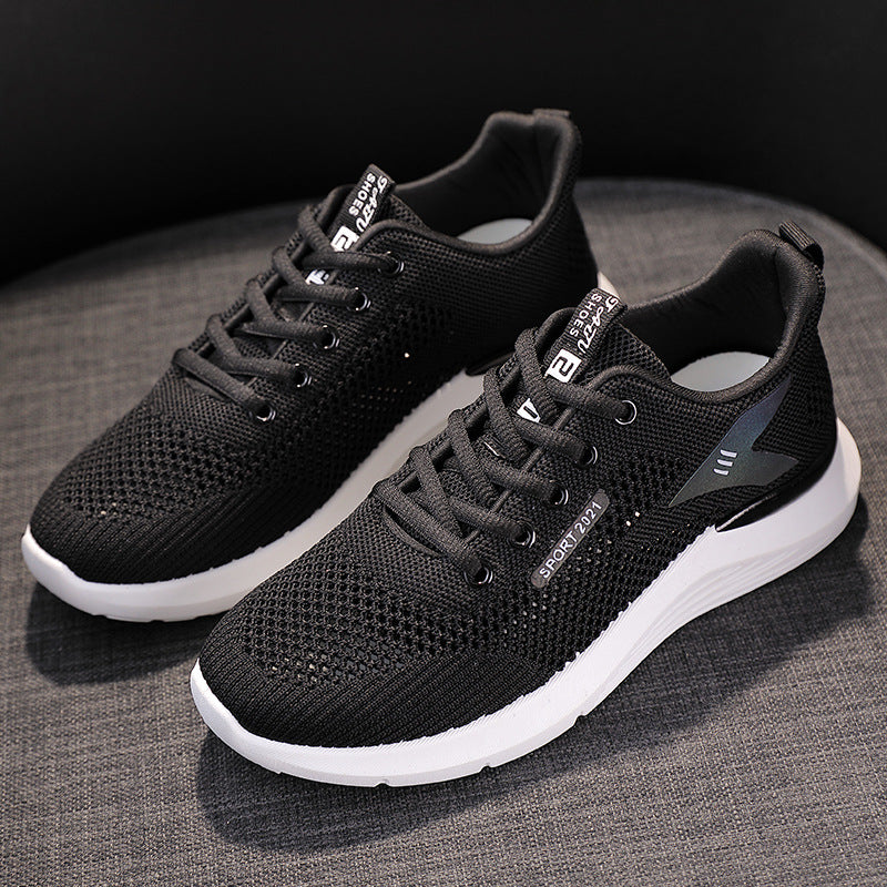 Spring and Summer New White Shoes Sneaker Women's Lightweight Soft Sole Women's Running Shoes Student Lace-up Casual Shoes