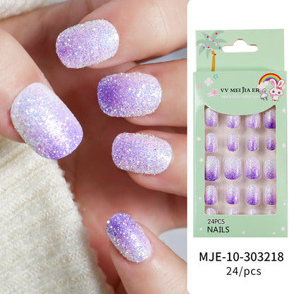 sengpan Children's Fake Nails Pieces Boxed Wear Armor Nail Art