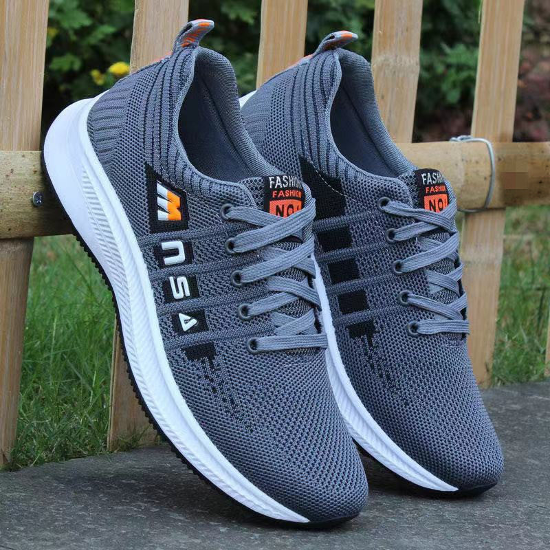 New Spring and Autumn Breathable Sports Men's Shoes Casual Sports Versatile Flying Woven Shoes Sports Men's Shoes