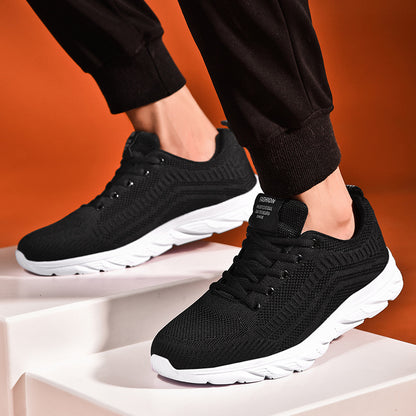 sengpashop Spring and Autumn New Sports Casual Shoes Cross-Border Men's plus Size Breathable Mesh Flyknit Running Shoes Travel Men's Shoes Wholesale