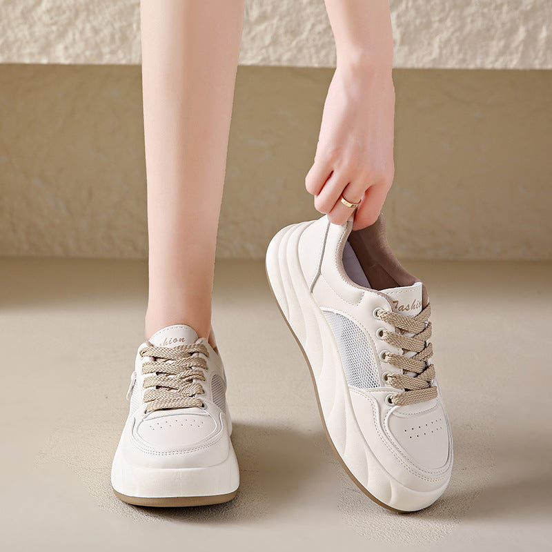 Summer Mesh Breathable White Shoes for Women  New Fashion Low-Cut Lace-up Outerwear Women Fashion Thin Shoes Women