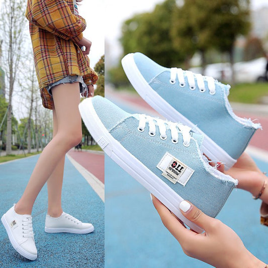 Fashionable Summer New Canvas Shoes Women's Casual Shoes Student Korean Style Sneaker Ins Flat Sneakers Fashionable plus Size