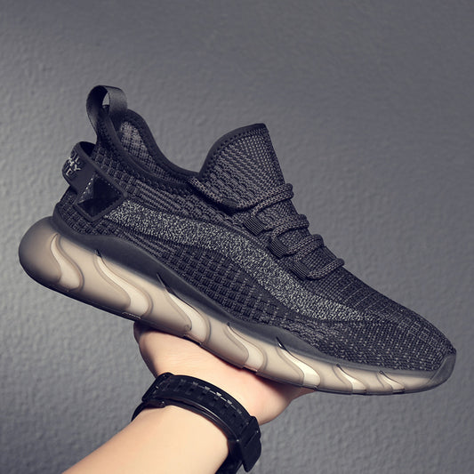 Mesh Shoes Spring Breathable Sneaker Men's Casual Running Shoes Soft Bottom Comfortable Flying Woven Shoes Men's Running Shoes