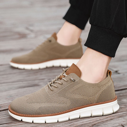 Cross-Border plus Size Men's Shoes Summer New British Style Sports Casual Shoes Lightweight Breathable Mesh Surface Shoes Men's Size 48