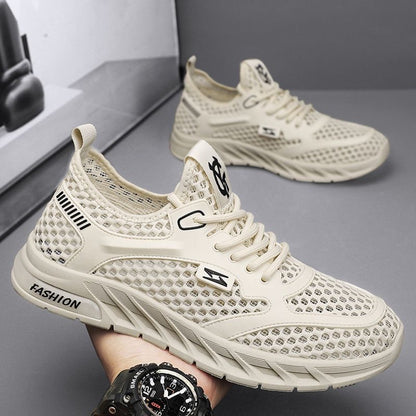 Men's Shoes Summer  New Hollow Breathable Casual Versatile Mesh Surface Shoes Soft Bottom and Wear Resistance Running Mesh Sports Fashion Shoes