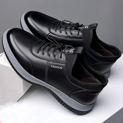 Tiktok Men's Shoes Single Cotton Optional Men's Casual Leather Shoes Men's Breathable Cotton Shoes Men's Soft Bottom Soft Surface Board Shoes Driving Shoes