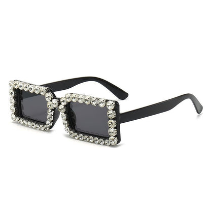 Lianfudai cool sunglasses 2024 Diamond-Embedded Fashion All-Match Trendy Hip Hop Sunglasses Stage Catwalk Performance Sunglasses Men and Women