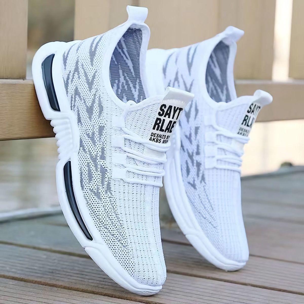 sengpashop Cross-Border New Arrival Men's Casual Shoes Breathable Mesh Cloth Shoes Men's Wild Running Men's Shoes Flying Woven Comfortable Fashion Shoes Generation Hair