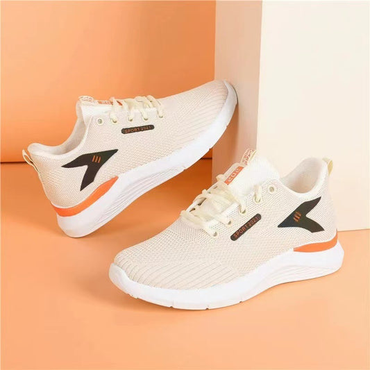 Spring and Summer New White Shoes Sneaker Women's Lightweight Soft Sole Women's Running Shoes Student Lace-up Casual Shoes