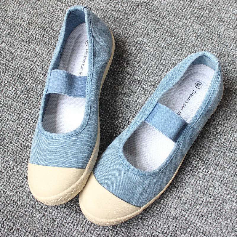 Spring, Summer, Autumn Three Seasons Wearable Japanese Women's Shoes Slip-on Lazy Shoes Washed Old Soft-Soled Canvas Shoes