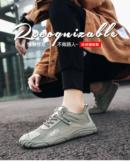 Fashion Summer Trendy Mesh Casual Shoes Men's Breathable Worker Boot Board Shoes Outdoor Hiking Men's Shoes Old Beijing Cloth Shoes