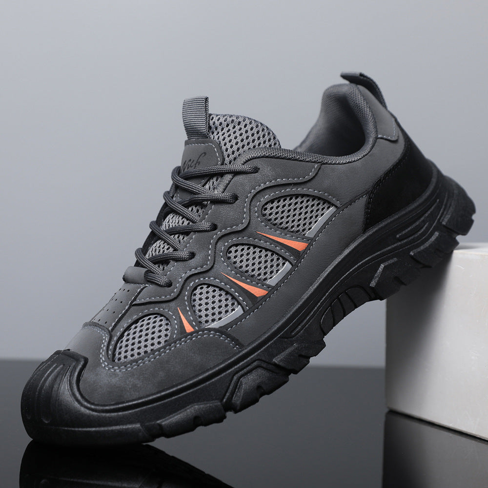 Cross-Border Men's Shoes Breathable Mesh Sneaker  Spring and Summer New Outdoor Leisure Hiking Hiking Shoes Work Shoes Men