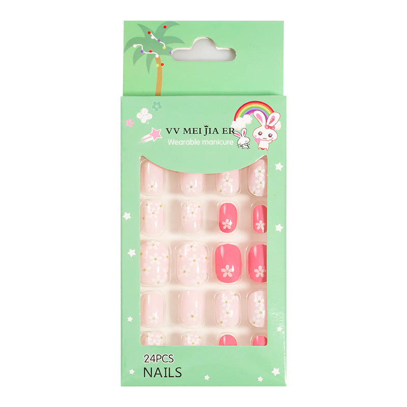 sengpan Children's Fake Nails Pieces Boxed Wear Armor Nail Art