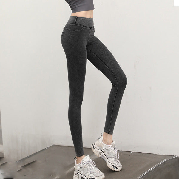 Factory Direct Sales Denim Weight Loss Pants Skinny Slimming Belly Contracting Hip Lifting Women's Pants Card Same Style One Piece Dropshipping Pants