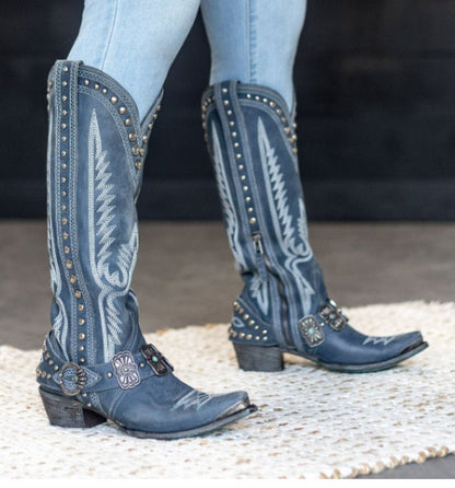 Miller Foreign Trade New Western-Style Women's Competitive Denim Boots