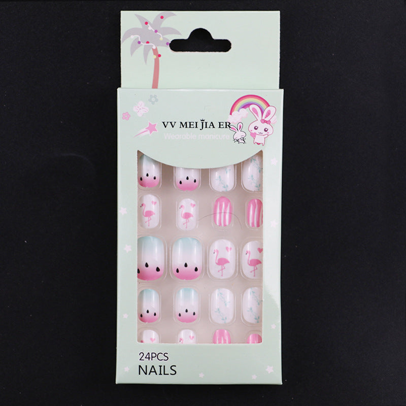 sengpan Children's Fake Nails Pieces Boxed Wear Armor Nail Art