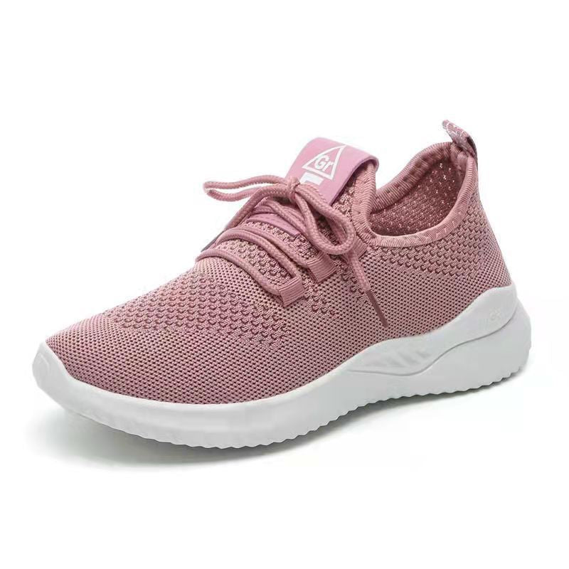 Women's Flying Woven White Coconut Pumps Leisure Sports Running Fashionable Shoes Girls  New Spring and Autumn All-Match