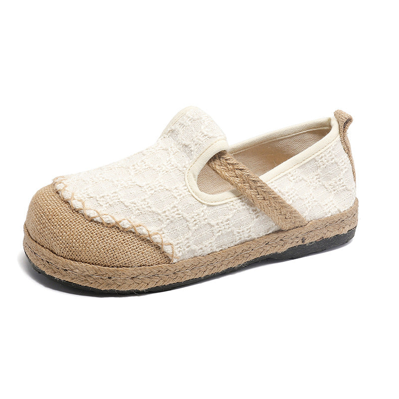 New Classic Style Cotton and Linen Female Cloth Shoes Low-Cut Slip-on Old Beijing Cloth Shoes Wedge Linen Shoes Wholesale