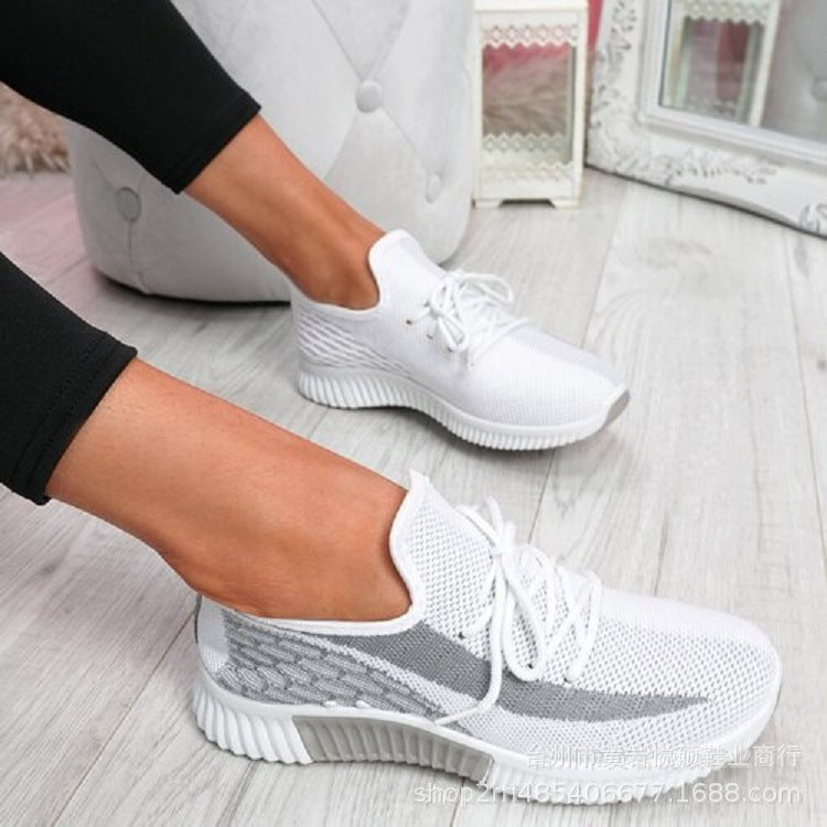 Summer New Women's Shoes Casual Fashion Breathable Running Sneaker Flying Woven Shoes Women's Sports Shoes