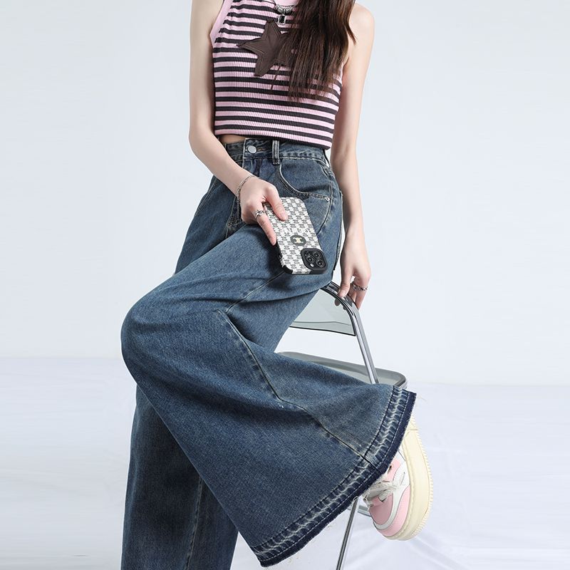 Wholesale Season Fashion Wide-Leg Pants Jeans Design Loose Mop Wide Leg Pants Slimming Women