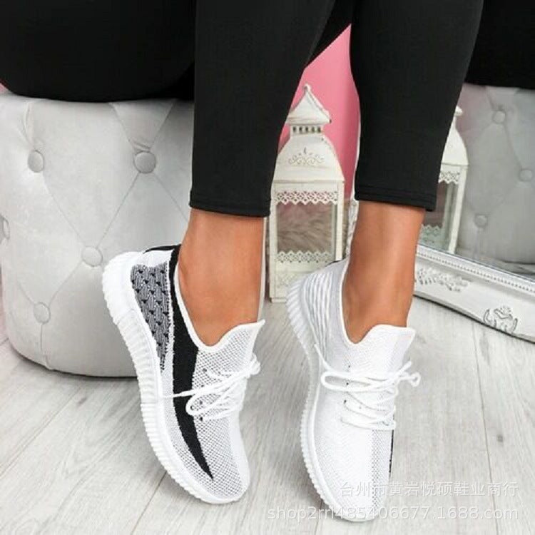 Summer New Women's Shoes Casual Fashion Breathable Running Sneaker Flying Woven Shoes Women's Sports Shoes