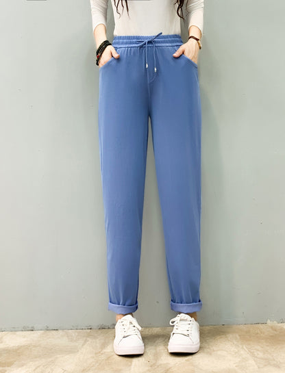 2024 Early Autumn New Jeans Women's High Waist Slimming Cropped Harem Pants Loose plus Size Casual Tappered Daddy Pants