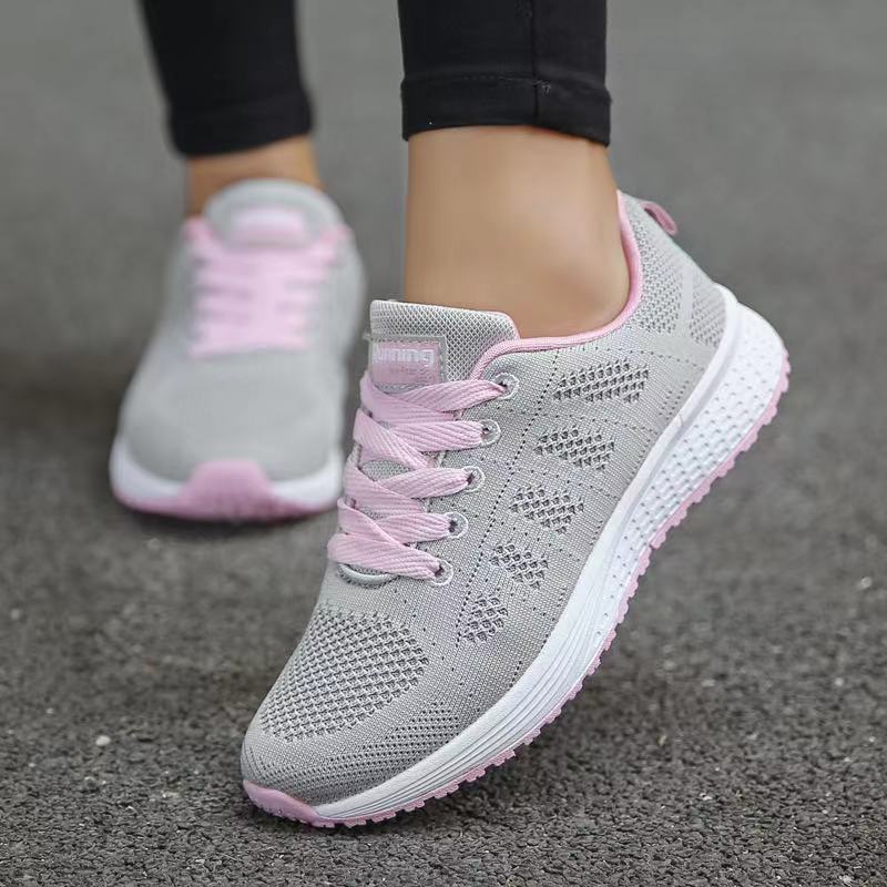 Cross-Border New Arrival Sneaker Women's Light Bottom Breathable Student Running Shoes Fly Woven Mesh Casual Men's Sneakers Sneaker