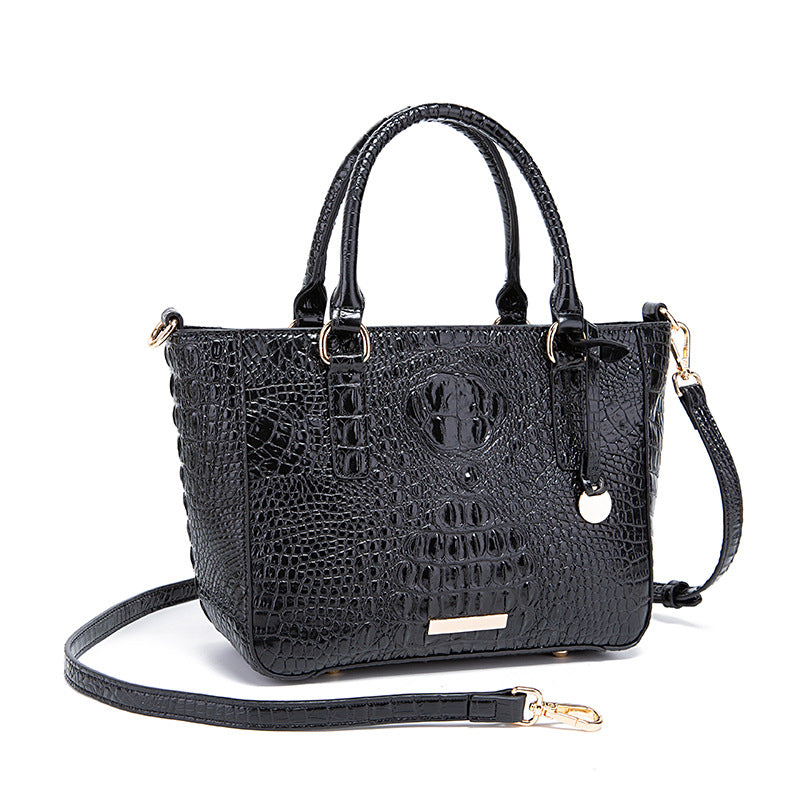 SENGPAN New 2025 New  independent station hand-held underarm crossbody tote retro women's bag Brahman crocodile pattern