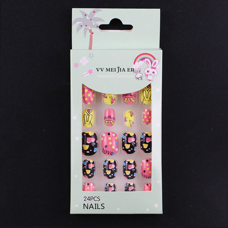 sengpan Children's Fake Nails Pieces Boxed Wear Armor Nail Art