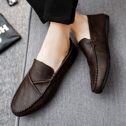 sengpashop Summer Men's Loafer Men's Shoes Casual Trend Korean Style British Wind Shoes  New Summer Soft Bottom Lazybones' Shoes