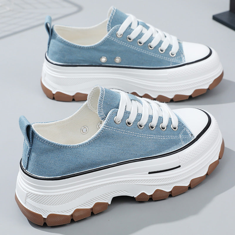 Br301 Classic Canvas Shoes Women's Spring and Summer Tide New Versatile Board Shoes Thick Sole Increased Students Korean Style Popular