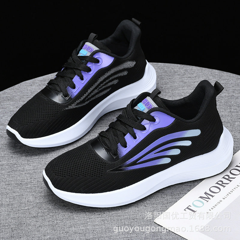Spring and Autumn Women's Sports Shoes Soft Bottom Travel Shoes Mother's Shoes Non-Slip Wear-Resistant and Lightweight Comfortable Walking Shoes