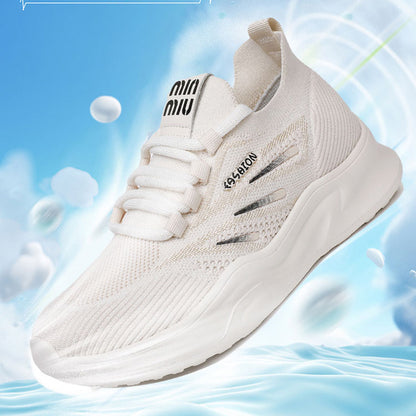 New Casual Pumps Factory Direct Sales Women's Breathable Flyknit Running Shoes Soft Bottom Outdoor Travel Sneakers