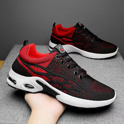 Sneaker  Flying Woven New Men's Shoes Trendy Flying Woven Lace up Running Shoes Breathable Korean Style Trendy Shoes Casual Shoes for Men