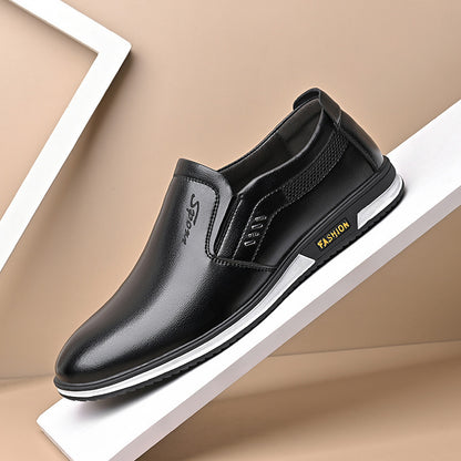 sengpashop Spring and Autumn plus Size Men's British Leather Shoes Men White Leather Shoes Slip-on Men's Shoes Leather Shoes Autumn Men's Casual