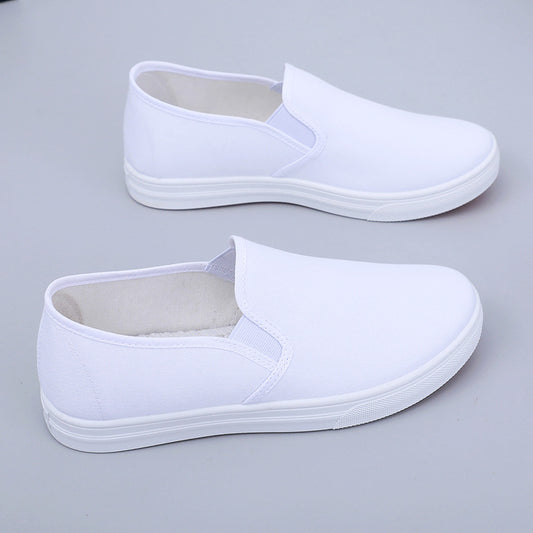 Nurse Shoes Women's White Flat Bottom Non-Slip Casual Shoes Lightweight and Comfortable Beauty Shoes White Shoes Pumps Old Beijing Cloth Shoes