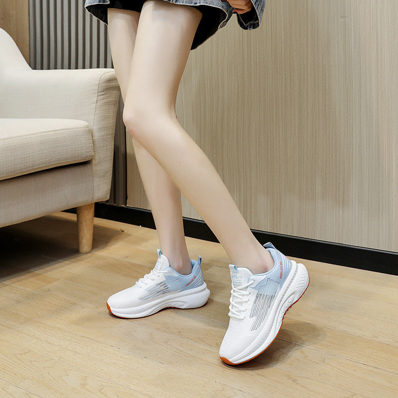 Women's White Shoes Foreign Trade Wholesale Platform Light Running Shoes Fashionable Stylish Outfit Spring Breathable Sneaker Women's Shoes