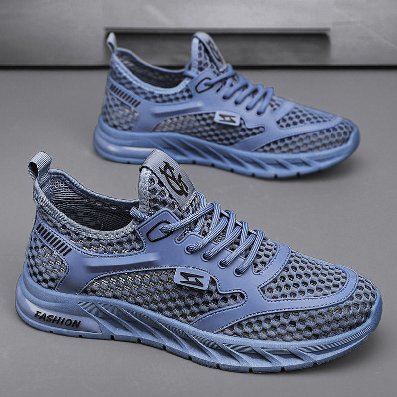 Men's Shoes Summer  New Hollow Breathable Casual Versatile Mesh Surface Shoes Soft Bottom and Wear Resistance Running Mesh Sports Fashion Shoes