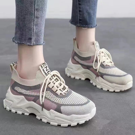 Women's Shoes Summer New Ladies Dad Shoes Trendy Women's Shoes Flying Woven Breathable Sneaker Tide Shake Fast Hot Sale Wholesale