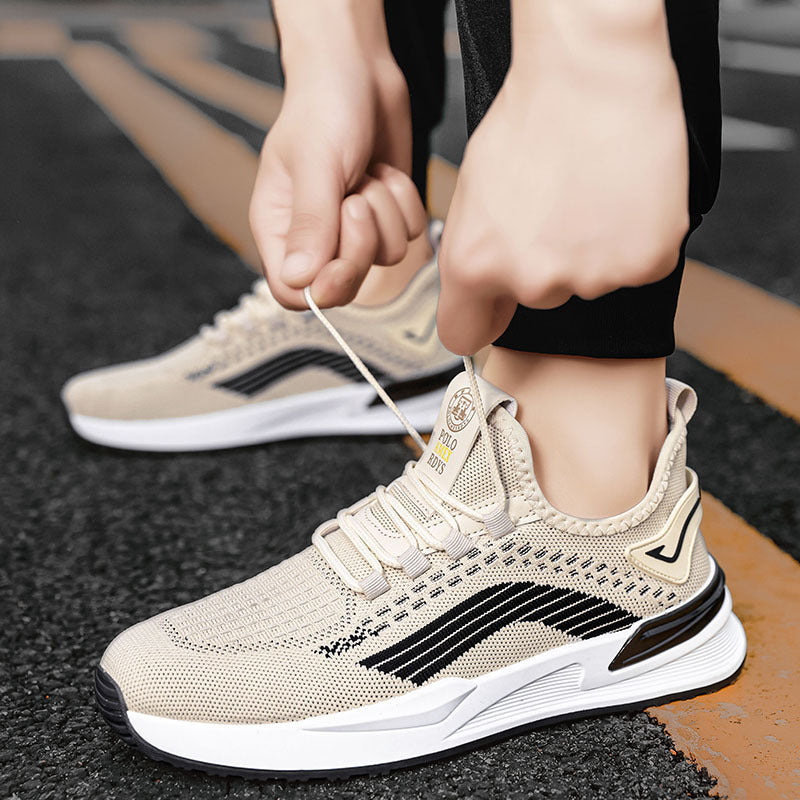 Men's Shoes  Summer New Flying Woven Casual Sneaker Men's Mesh Breathable Non-Slip Travel Light Running Shoes