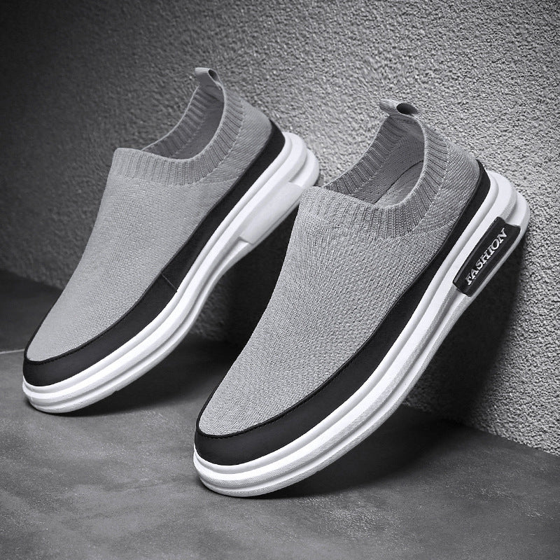 Men's Shoes Spring Breathable Sports Casual Shoes Slip-on Sock Shoes Thin Lazy Shoes Mesh Board Shoes Foreign Trade Wholesale