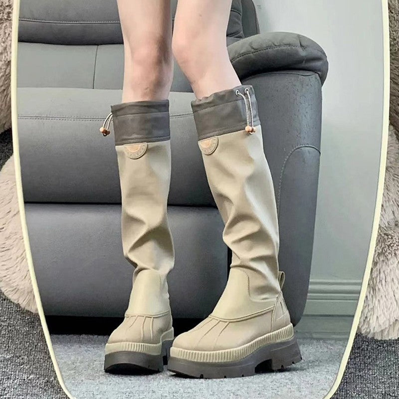 High Leg Boot Children  Autumn New Small Height Increasing Skinny Boots Outdoors Commute Trousers with an Elasticated Waist Pipe Boots