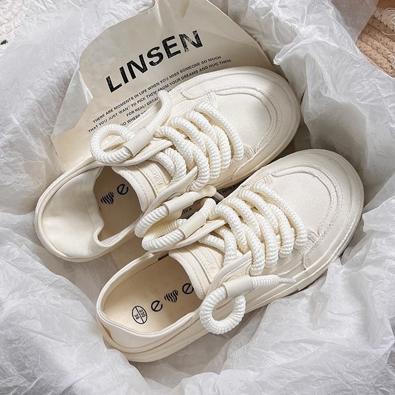 Good-looking White Shoes for Women  Autumn New Canvas Shoes Breathable with Skirt Shoes Half Slippers Slip-on Women's Shoes