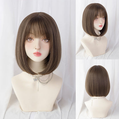 sengpan hair Beaker Wig Women's Short Hair New Bobo Head Fashion Natural Top Gold Women's Short Hair Style Wig Set