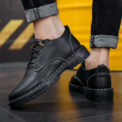 Summer Work Leather Shoes Casual Kitchen Men's Shoes Waterproof Non-Slip and Oilproof Chef Shoes Cross-Border Work Martin Labor Protection Shoes