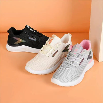 Spring and Summer New White Shoes Sneaker Women's Lightweight Soft Sole Women's Running Shoes Student Lace-up Casual Shoes