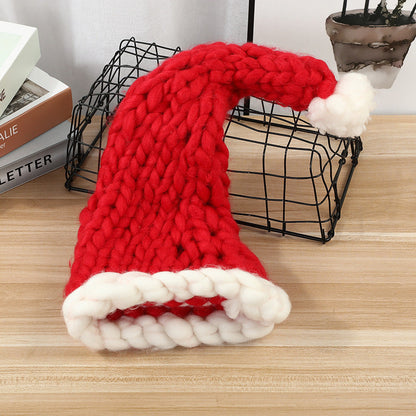 Lianfudai fall fashion New Halloween Parent-Child Christmas Hat Hand-Woven Ice Island Wool Thick Line Hat New