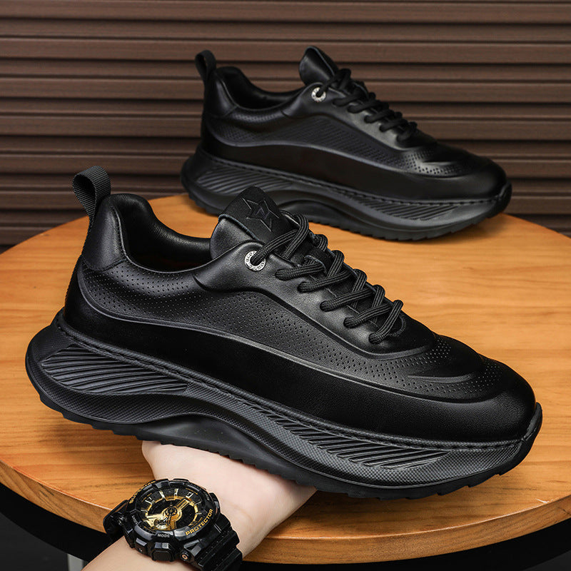 sengpashop Men's Shoes  Spring and Summer New Leather Surface Sports Casual Shoes Korean Style Height Increasing Daddy Fashion Shoes Cross-Border Foreign Trade Hot Sale